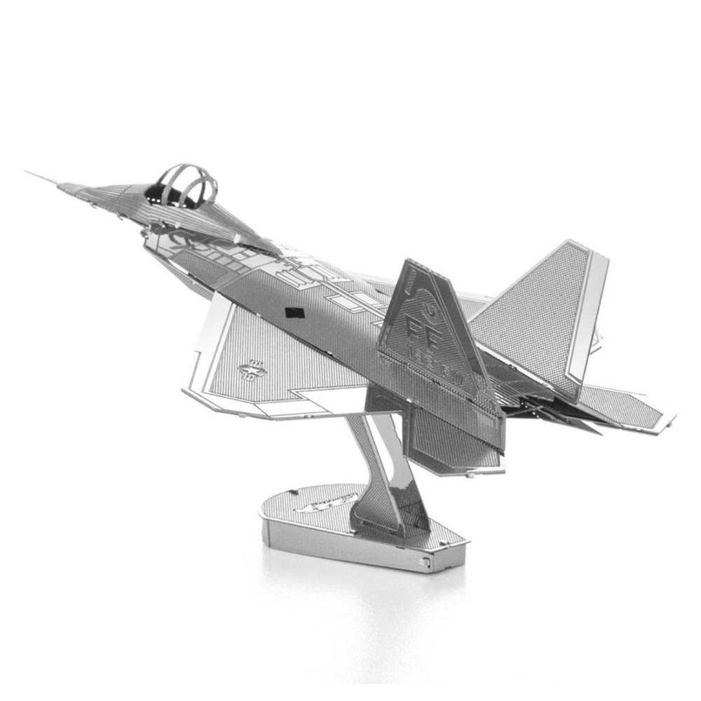 NIB Metal Earth Lockheed Martin/Boeing F-22 Raptor Model Kit Silver Metal - Picture 4 of 5